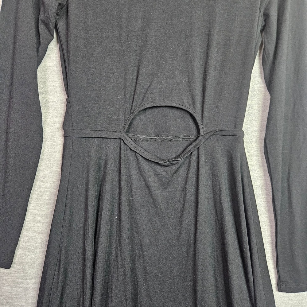 TART Black Wrap Dress Sz Small Long Sleeve V-Neck Soft Stretch Minimalist - Picture 3 of 10
